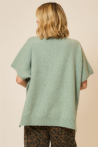 V-Neck Half Sleeve Soft Knit Top