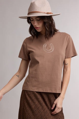 Horseshoe Western Graphic Crew Neck Tee