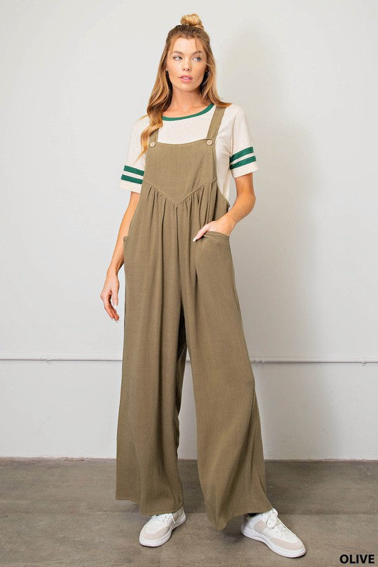 Shirring Detail Overalls