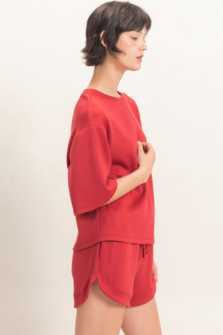 Loose Fit Crew Neck Short Sleeve Top
