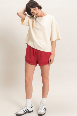 Loose Fit Crew Neck Short Sleeve Top