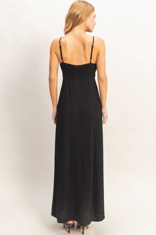 Woven Lace Trim Maxi Dress