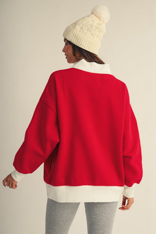 Merry Moments Oversized Mock Neck Top