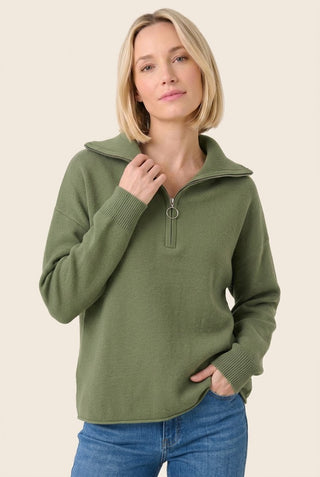 Mock Neck Half Zip Pullover Sweater