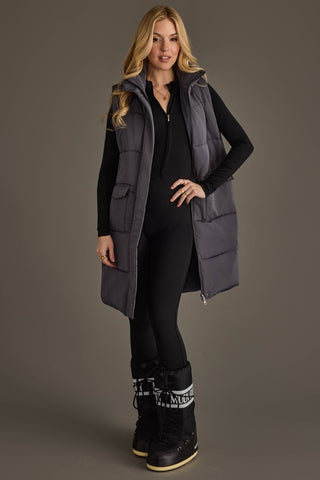 Sleek Dark Gray Long Vest