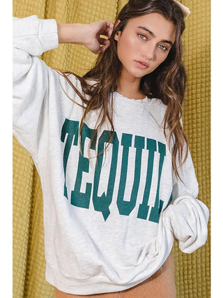 'Tequila' Graphic Sweatshirt Top
