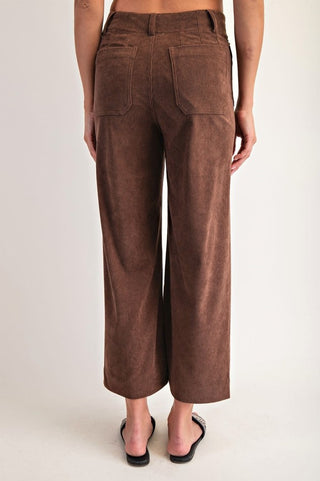 Corduroy Patch Pocket Straight Leg Pants