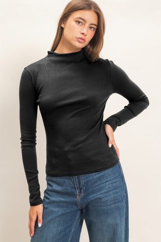 Mock Neck Long Sleeve Top