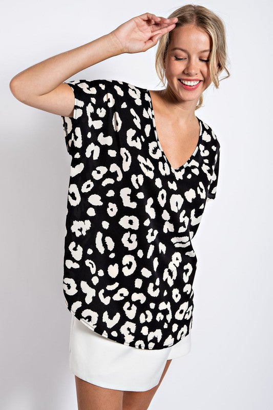 Simple Black and White Leopard Top | JQ Clothing Co.