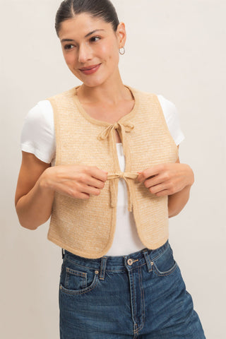Sweater Vest With Front Ties