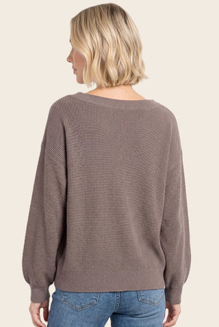 Balloon Sleeve Crew Neck Sweater