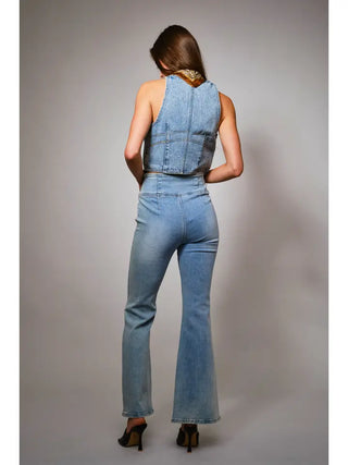 Plunge Neck Hook Closure Bustier