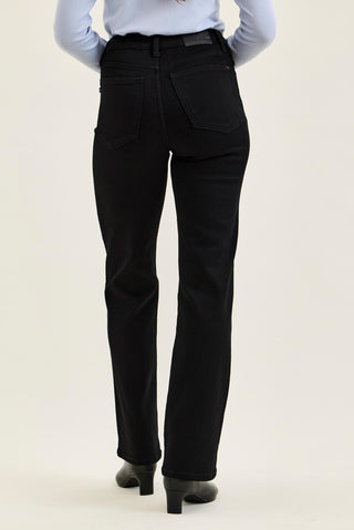 Black Denim TC Straight Jeans