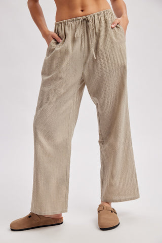 Mini Plaid Woven Drawstring Pants