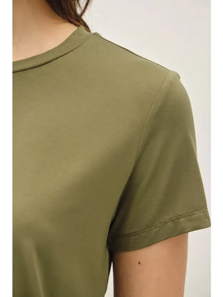 Bamboo Modal Basic Round Neck T-Shirt in Olive
