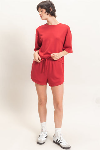 Loose Fit Crew Neck Short Sleeve Top