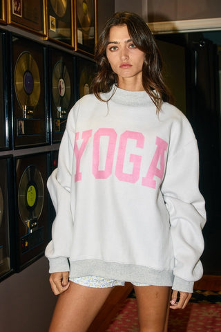'Pilates & Yoga' Print Reversible Sweatshirt