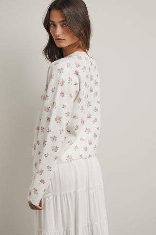 Fanciful Floral Button-Up Cardigan