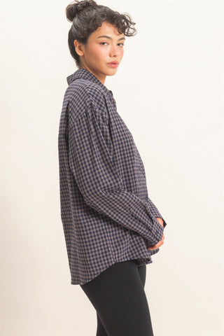 Plaid Button-Up Shirt