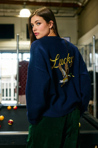 Embr "Lucky Duck" V-neck Cardigan