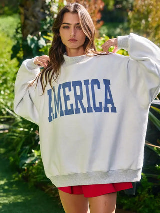 Usa/America Print Reversible Sweatshirt