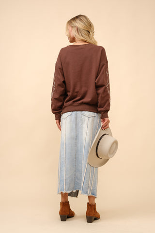 Western Boots Stitch Pullover Sweatshirt, view 2