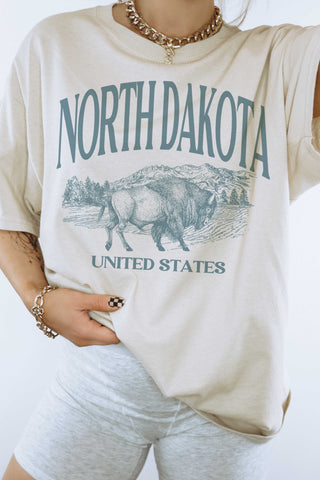 NORTH DAKOTA Oversized Graphic T-Shirt | JQ Clothing Co.