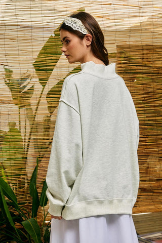 Patchwork Embr "Jesus" Appl Sweatshirt