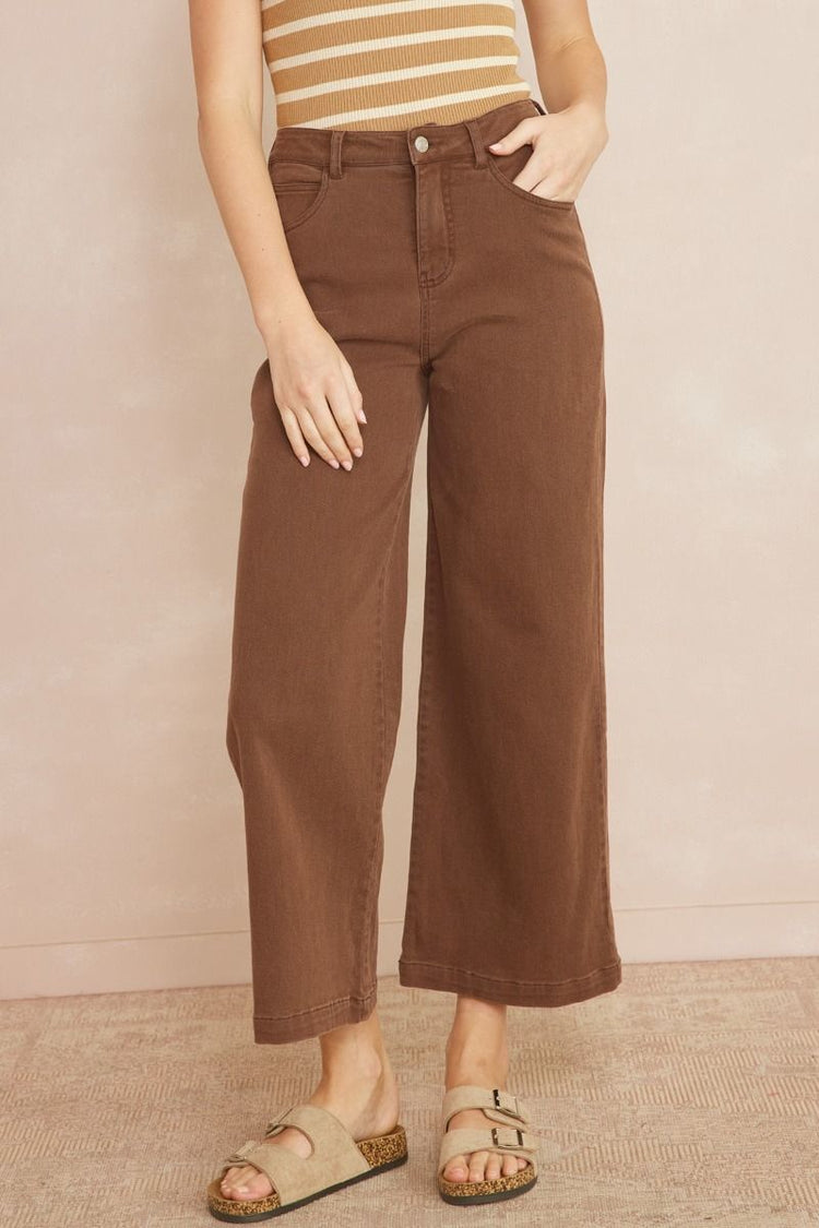 Fall Brown Wide Leg Crop Pant | JQ Clothing Co.