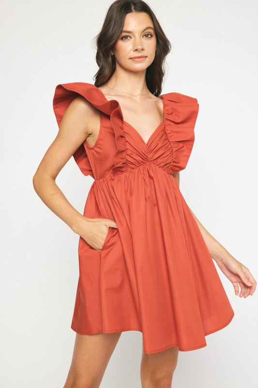Oversized Ruffle Sleeve Mini Dress | JQ Clothing Co.