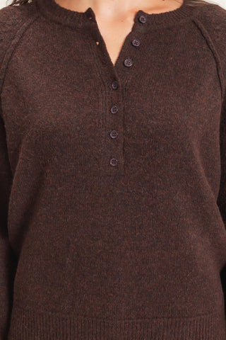 Button Front Raglan Sweater