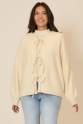 Tie Closure Soft Knit Cardigan