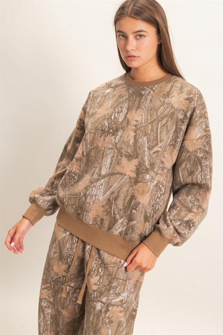Tree Camouflage Crew Neck Sweatshirt
