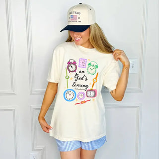 On God's Timing Clock Graphic Tee