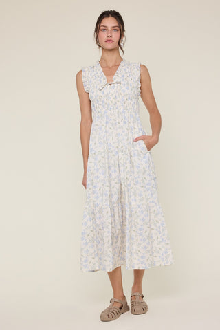 Flirty Floral Smocked Midi Dress