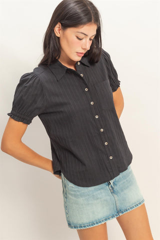 Button-up Puff SS Shirt