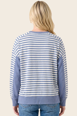 Color Blocked Striped Sweatshirt