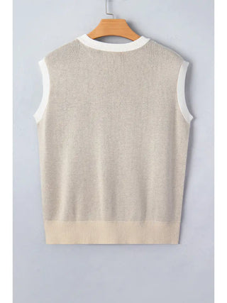 Horseshoe Colorblock Sleeveless Sweater