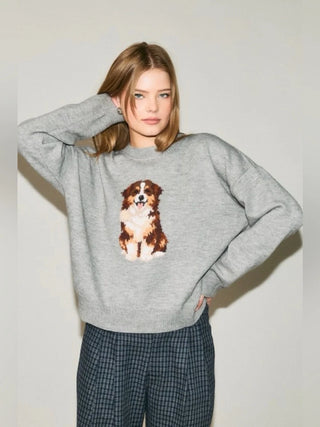 Australian Shepherd Long Sleeve Knit Sweater