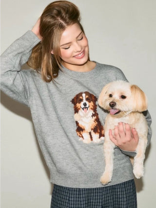 Australian Shepherd Long Sleeve Knit Sweater