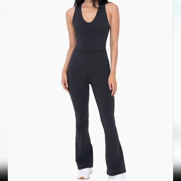 Cross Knot Back Flared Jumpsuit