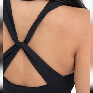 Cross Knot Back Flared Jumpsuit