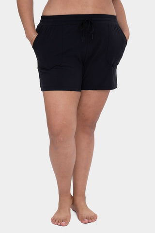 Curvy Athleisure Shorts with Drawstring