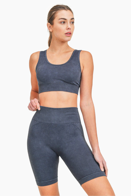 Essential Mineral-Washed Seamless Sports Bra