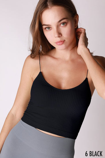 Thin Strap Textured Crop Top | JQ Clothing Co.