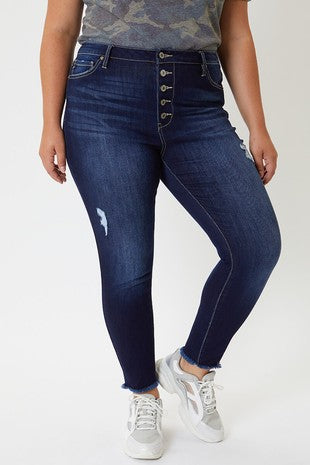 Kancan Curvy Fray Hem High Rise Skinny Jean | JQ Clothing Co.