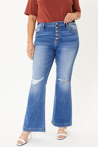 Kancan Curvy Tayshia High Rise Flare Jean | JQ Clothing Co.