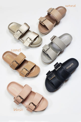 Rouge Slip On Buckle Sandal | JQ Clothing Co.