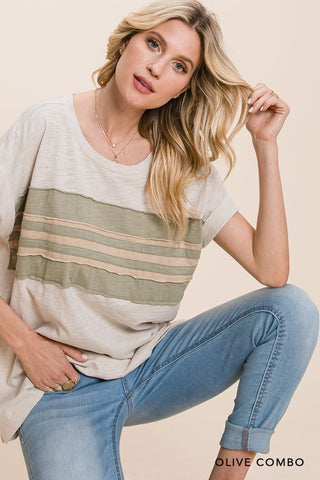 Fine Line Curvy Striped Top | JQ Clothing Co.