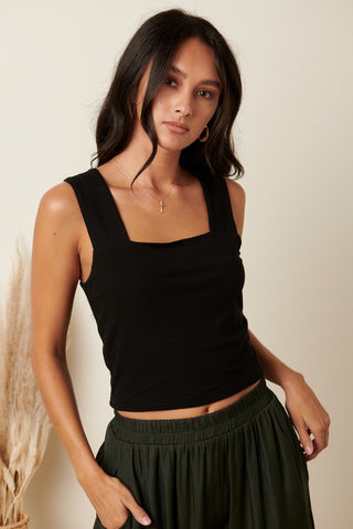 Squared Up Basic Rib Knit Crop | JQ Clothing Co.